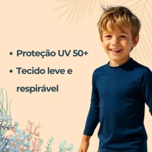 Conjunto Blusa Uv50 E Sunga Menino Praia Piscina Manga Longa
