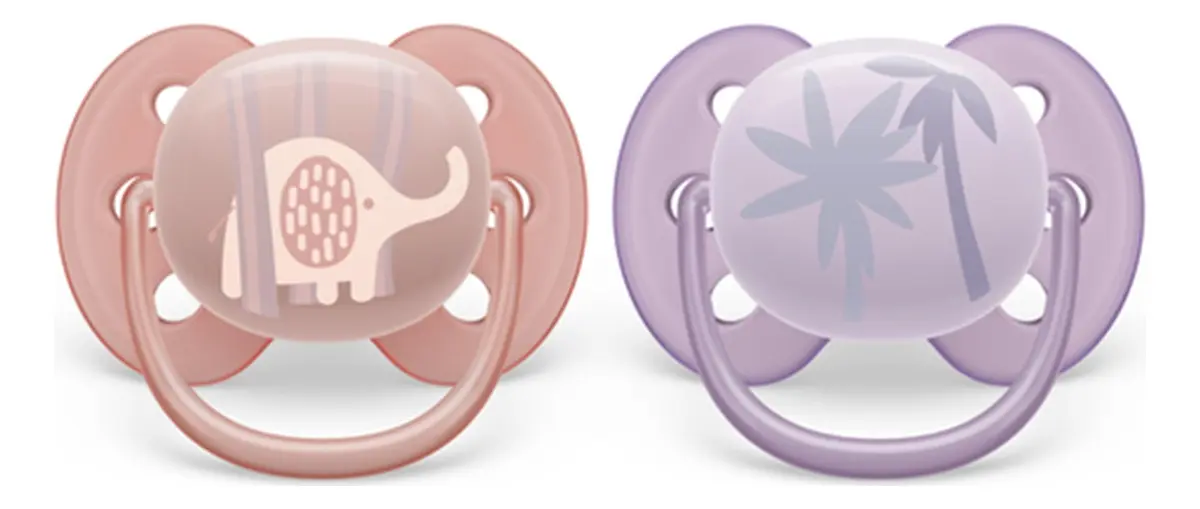 Chupeta Avent Ultra Soft 0-6m Lilas Menina Elefante Decorada Período De Idade 0-6 Meses - Imagem 2