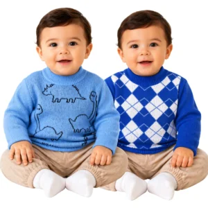 Kit 2 Blusas De Lã Bebê Menino Inverno Quentinha Tricot