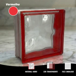 Tijolo Bloco Vidro Colorido , Rosa , Amarelo Ou Vermelho