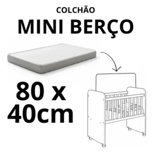 Colchão Para Moisés Mini Berço Bebê Hipoalergênico 7x80x40cm