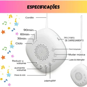 Aparelho Ruído Branco Bebê Sono Tranquilo White Noise Ninar