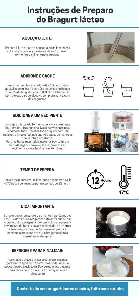 Bragurt Fermento Lácteo Para Preparo Do Iogurte 5 Litros - Imagem 4