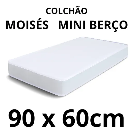 Colchão 90x60cm Berço Moisés Tampo Impermeável Antialérgico - Imagem 5