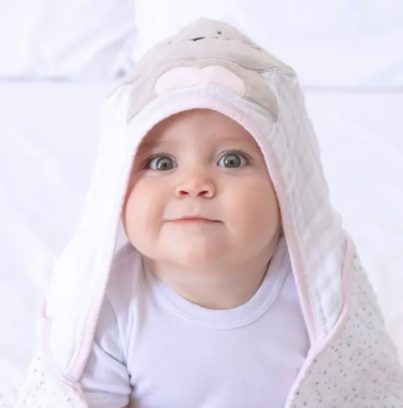 Toalha Banho Bebê Soft C/ Capuz 3 Camadas Algodão Bordado - Imagem 4