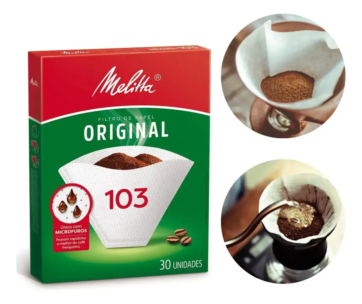 Filtro De Papel Melitta Para Café 103 Original Coador 30und.