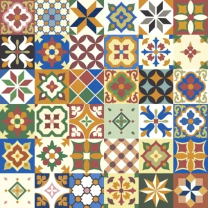 Ladrilhos Hidráulicos Decorados - 25 Pçs 20x20cm - 01 M²