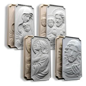 Conjunto Kit 4 Formas 3d Gesso E Cimento Religiosos
