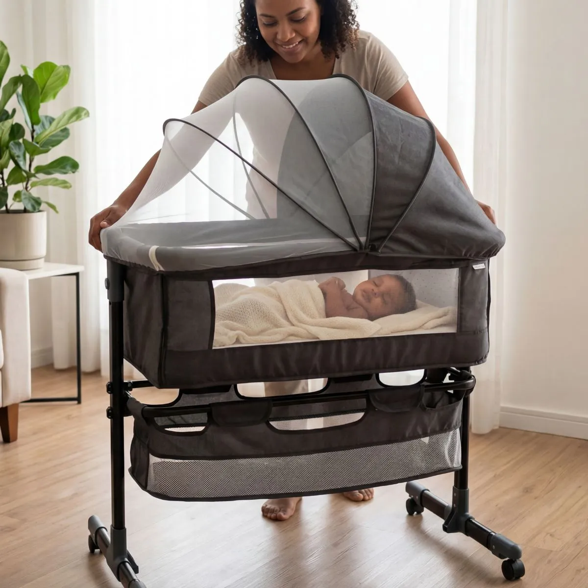 Berço Encaixe Nacama Moisés Co-bed Connect Grafite Maxi Baby - Imagem 6