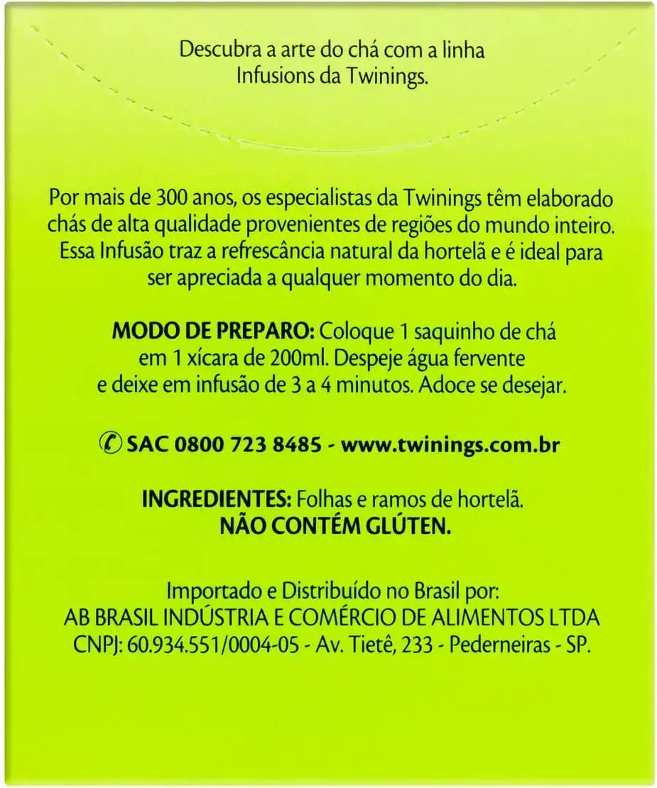 Chá Twinings de Hortelã 17,5g – Infusão herbal 10 Sachês - Imagem 6