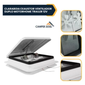 Claraboia Exaustor Ventilador Duplo Motorhome Trailer 12v