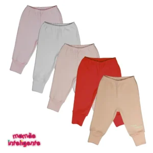 Calça Mijão/culote Bebê Vira Pé Kit Com 5 -mamãe Inteligente