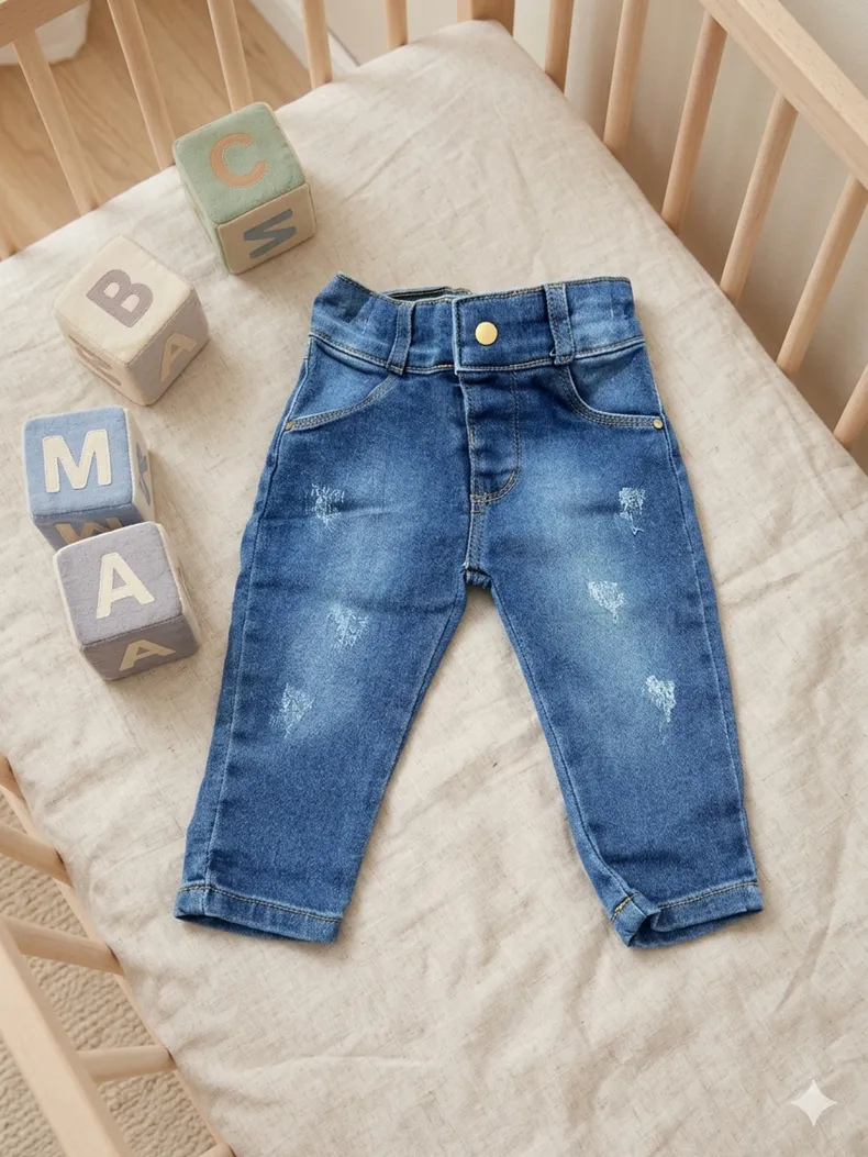 Calça Bebê Unissex Veste 03 A 09 Meses Tamanho Único Ajuste. - Imagem 4