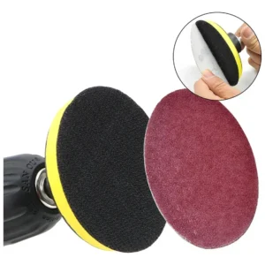 Suporte Para Lixadeira Furadeira + 20 Lixas Com Adaptador Vermelho/amarelo