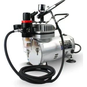Kit Aerógrafo Compressor Bivolt Profissional + Aerógrafo Bico 0.3mm Para Aeromodelismo, Airbrush, Barbeiro Wwsoldas