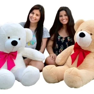 Urso Gigante Grande Pelúcia Teddy Bear 90 Cm Doce De Leite Com Laço Pink LuckBaby