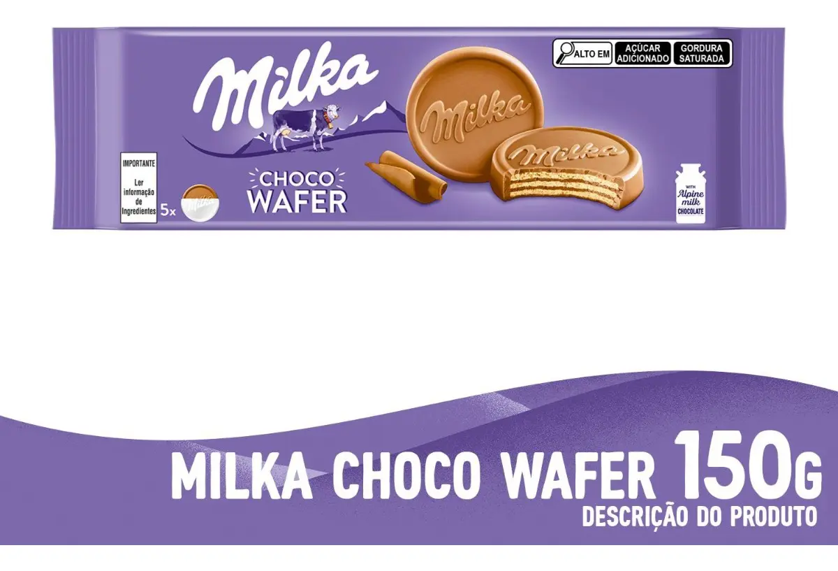 Biscoito, Wafers, Recheadas Milka Chocowafer de creme de cacau e chocolate ao leite 150 g - Imagem 4