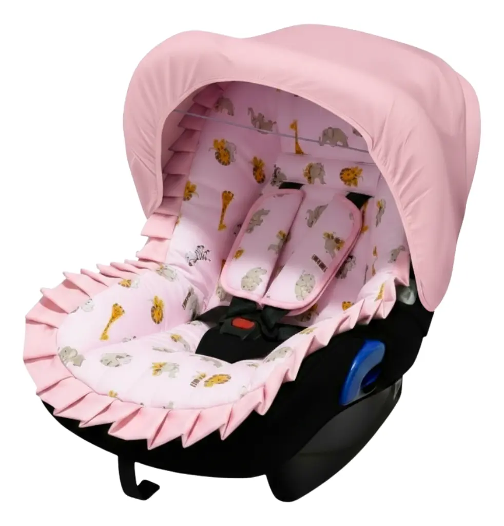 Capa Bebê Conforto + Jogo Cinto + Capota Solar Safari Cores