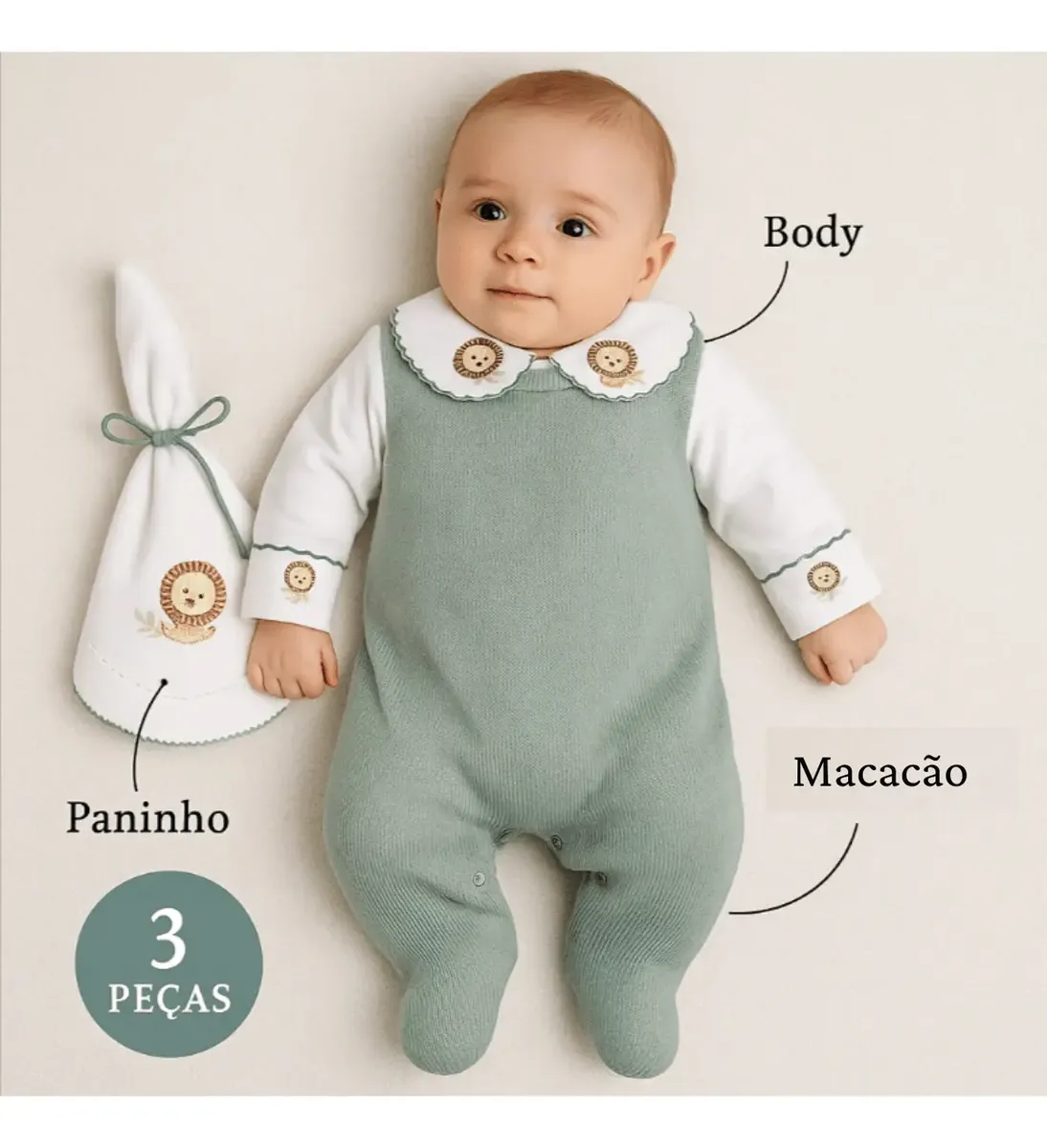Kit Conjunto Saida Maternidade Menino Confortável E Fofa - Imagem 6