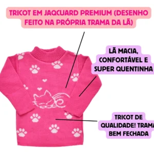 Kit 2 Blusas De Lã Bebê Menina Inverno Quentinha Tricot