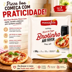 14 Massa De Pizza Brotinho Air Fryer Massa Leve 300gr