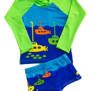 Kit Roupa Banho Infantil Sunga + Blusa Proteção Solar Uv50 +