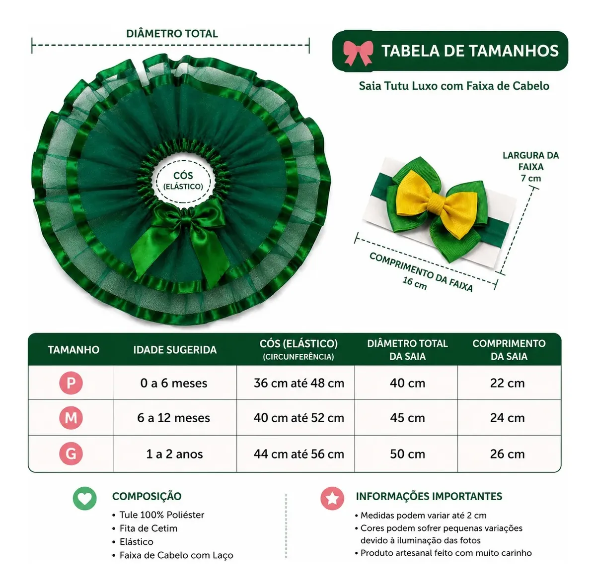 Kit Saia Tutu Luxo Infantil + Laço Festa Junina Mesversario - Imagem 4