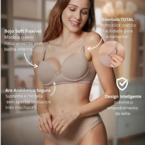 Sutiã Amamentação Aro Confortável Maternidade Suporte Extra