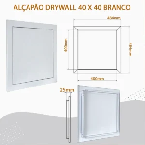 Alçapão P/forro De Gesso E Drywall 40x40cm Com Tampa