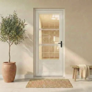 Porta De Aço Postigo 215x85cm Com Grade Quadrada Eg