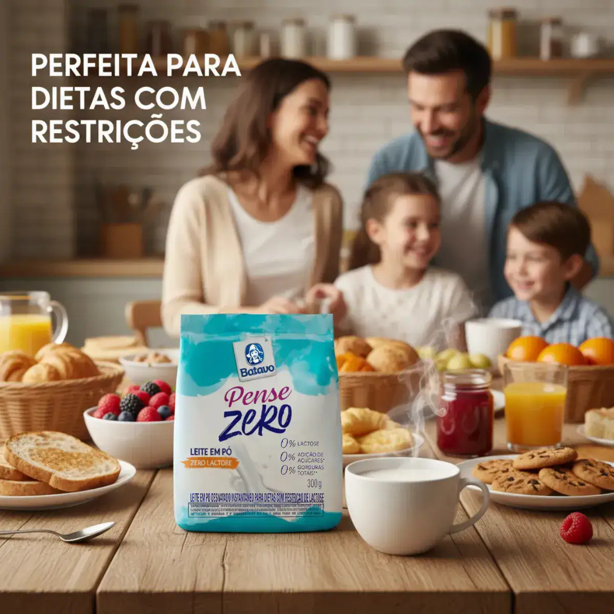 Leite Em Pó Desnatado Penze Zero Sem Gluten Sem Lactose 0% Gorduras E Adição De Açúcar Batavo - Imagem 7