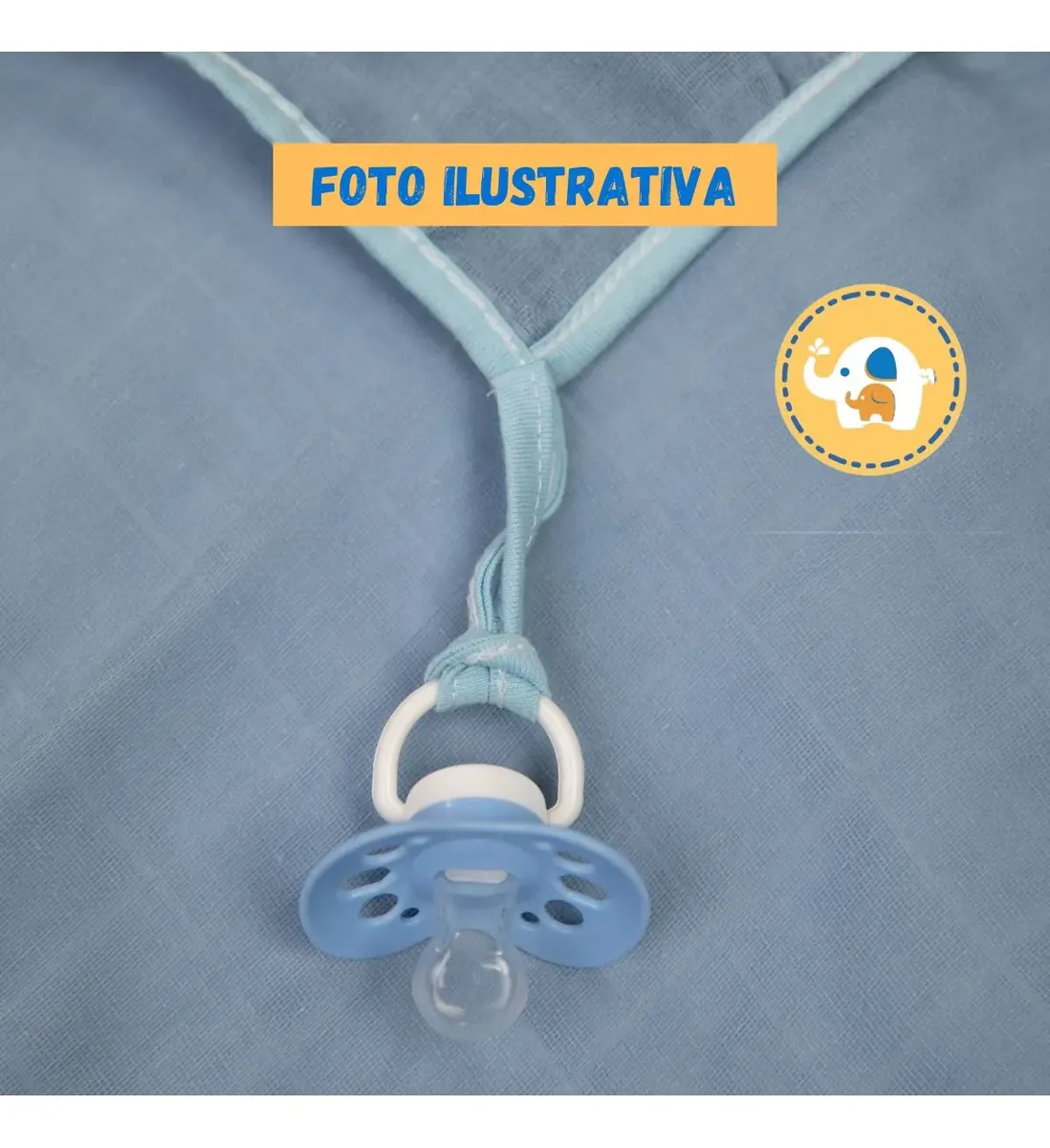 Kit Paninho De Boca Soft Bebe Com Prendedor Chupeta Menino - Imagem 6