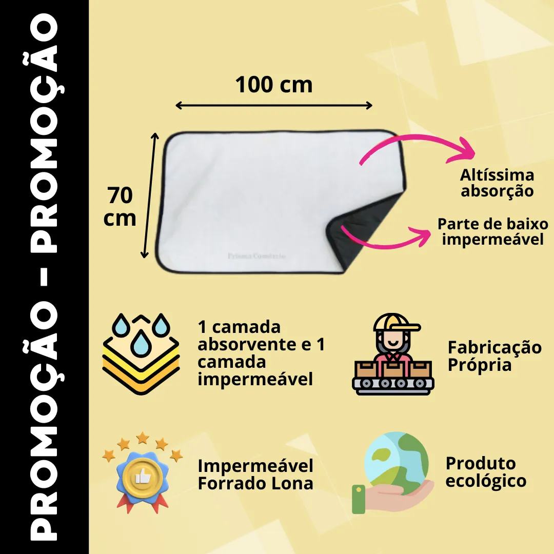 Trocador De Fraldas - Absorvente E Impermeável 100x70 - Rosa - Imagem 6