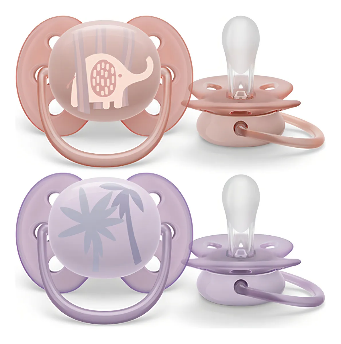 Chupeta Avent Ultra Soft 0-6m Lilas Menina Elefante Decorada Período De Idade 0-6 Meses - Imagem 5