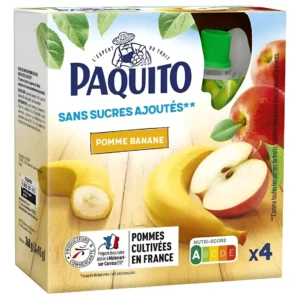Purê De Maçã E Banana Paquito 360g Sem Açúcar