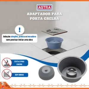 2 Adaptador Tira Mau Cheiro Ralos E Porta Grelhas 10cm Astra