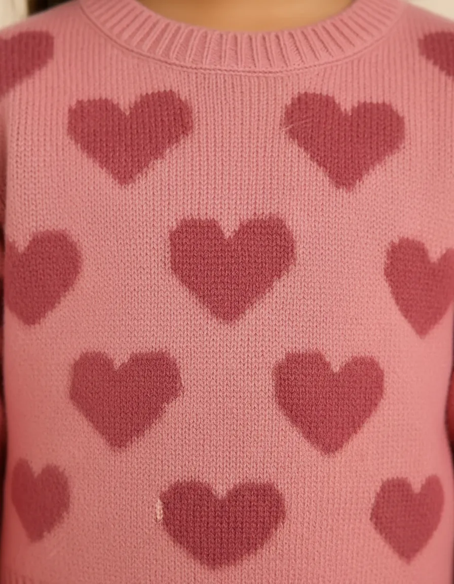 Blusa Lã Tricô Infantil Kids Menina Coração Inverno Criança - Imagem 5
