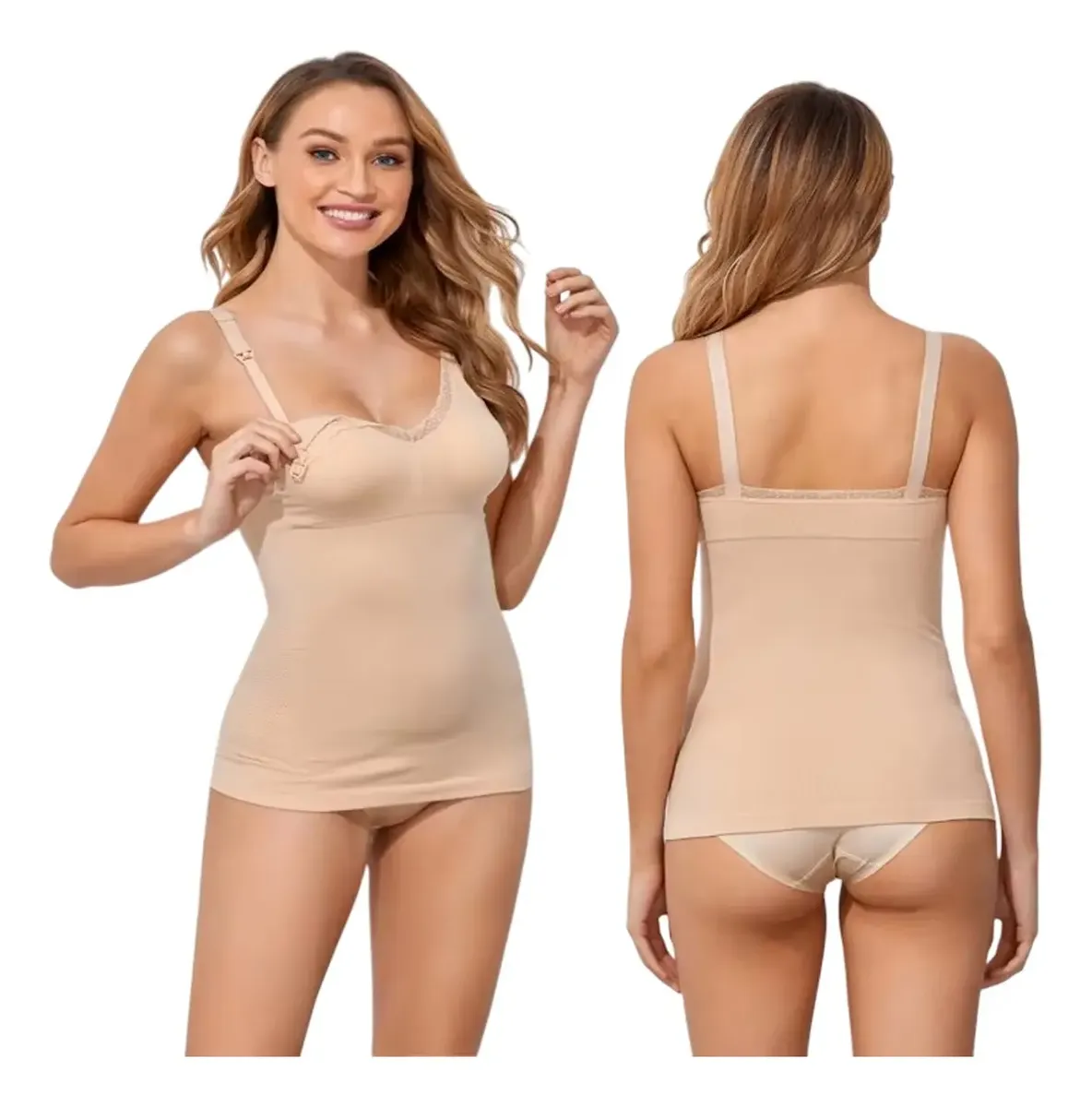 Regata De Amamentação Blusa Maternidade Bojo Removível Liso - Imagem 5