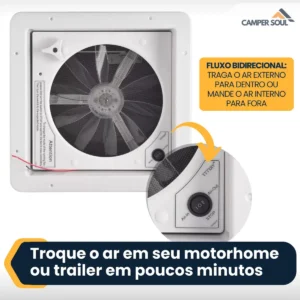 Claraboia Exaustor Ventilador Duplo Motorhome Trailer 12v