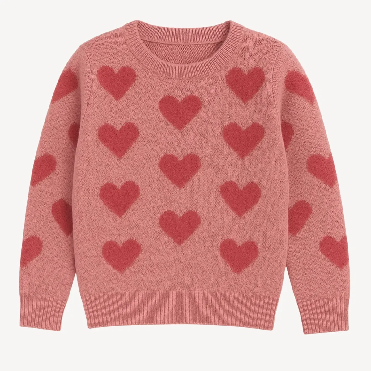 Blusa Lã Tricô Infantil Kids Menina Coração Inverno Criança - Imagem 6