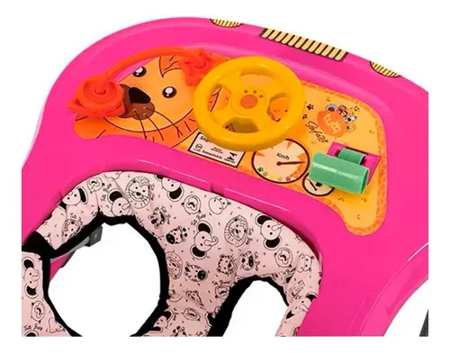 Andador Bebê Tutti Baby Safari Trava De Segurança Cor - Rosa - Imagem 2