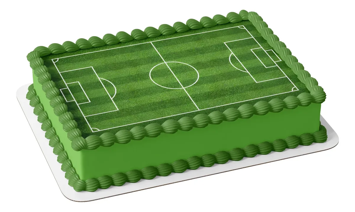 Papel Arroz Comestível Para Bolo Festa Tema Campo De Futebol