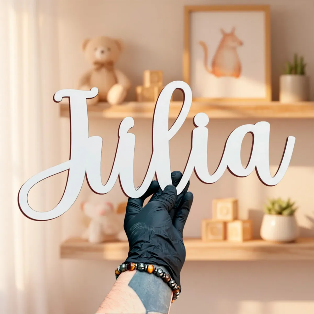 Nome De 40 Cm Personalizado Mdf Laminado Branco Enfeite - Imagem 6