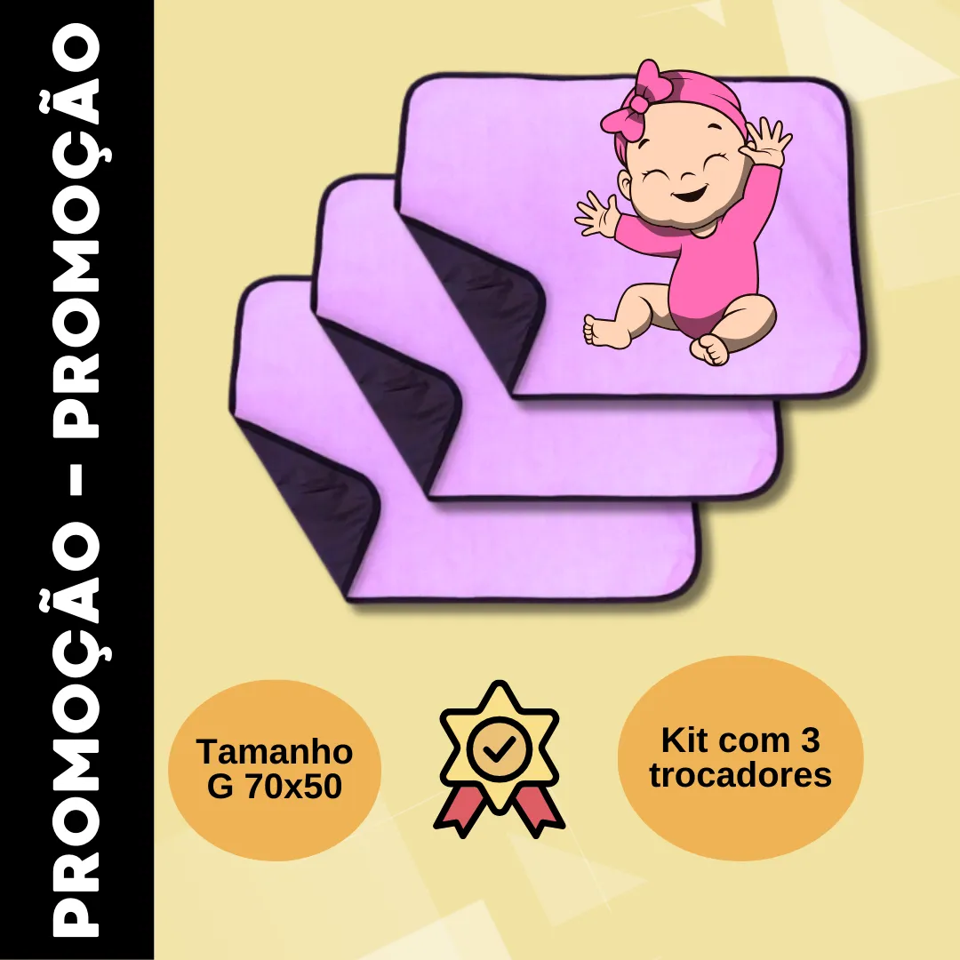 Trocador De Fraldas - Absorvente E Impermeável 100x70 - Rosa - Imagem 7