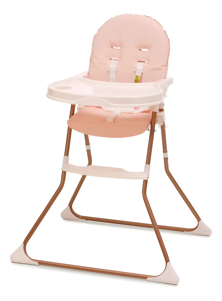 Cadeira alimentação menina rosa até 23kg compacta Galzerano cor rosa-claro