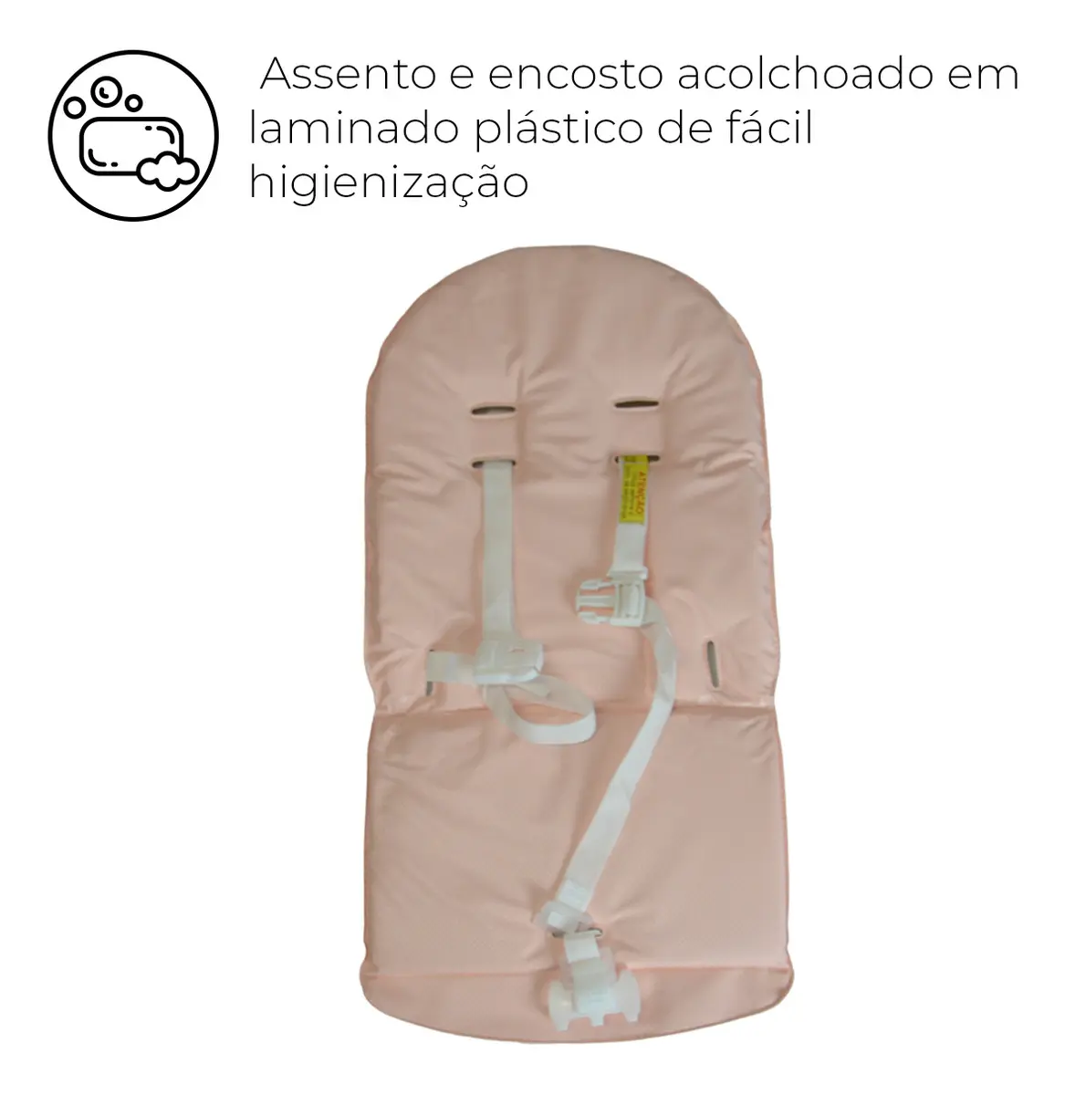Cadeira alimentação menina rosa até 23kg compacta Galzerano cor rosa-claro - Imagem 8