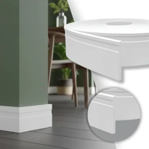 Rodapé Autocolante Flexível Eva Branco 15mx7cm Decorativo