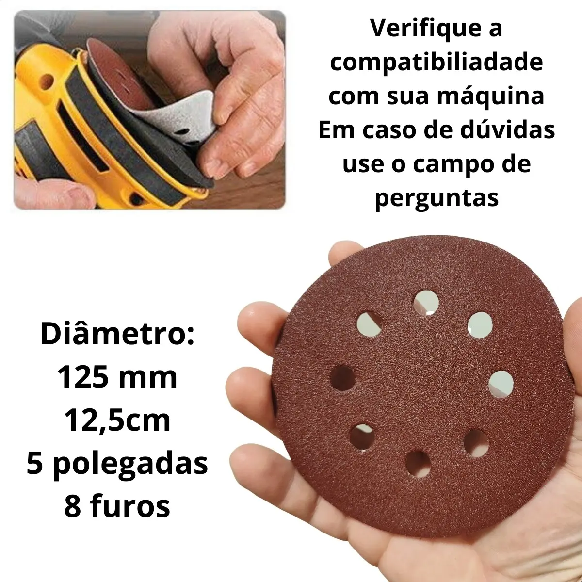D_NQ_NP_2X_999781-MLB73589695528_122023-F-kit-50-disco-lixa-8-furos-125mm-5-pol-lixadeira-roto-orbital