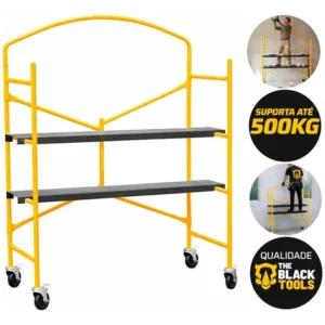 Andaime Portátil Dobrável Suporta Até 500kg C/2 Plataformas