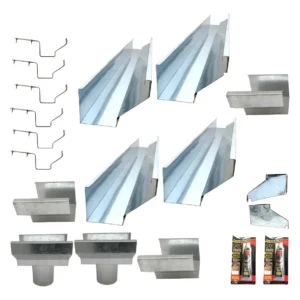 Kit Calha Telhado Beiral 8 M Galvanizada- Suporte Prolongado